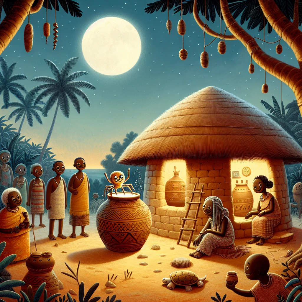 Anansi with a jar of wisdom