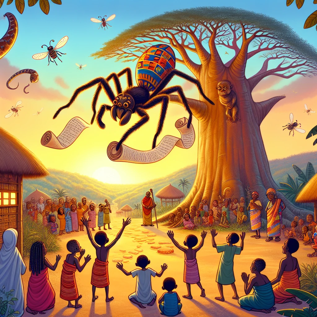 Anansi teaching children through stories