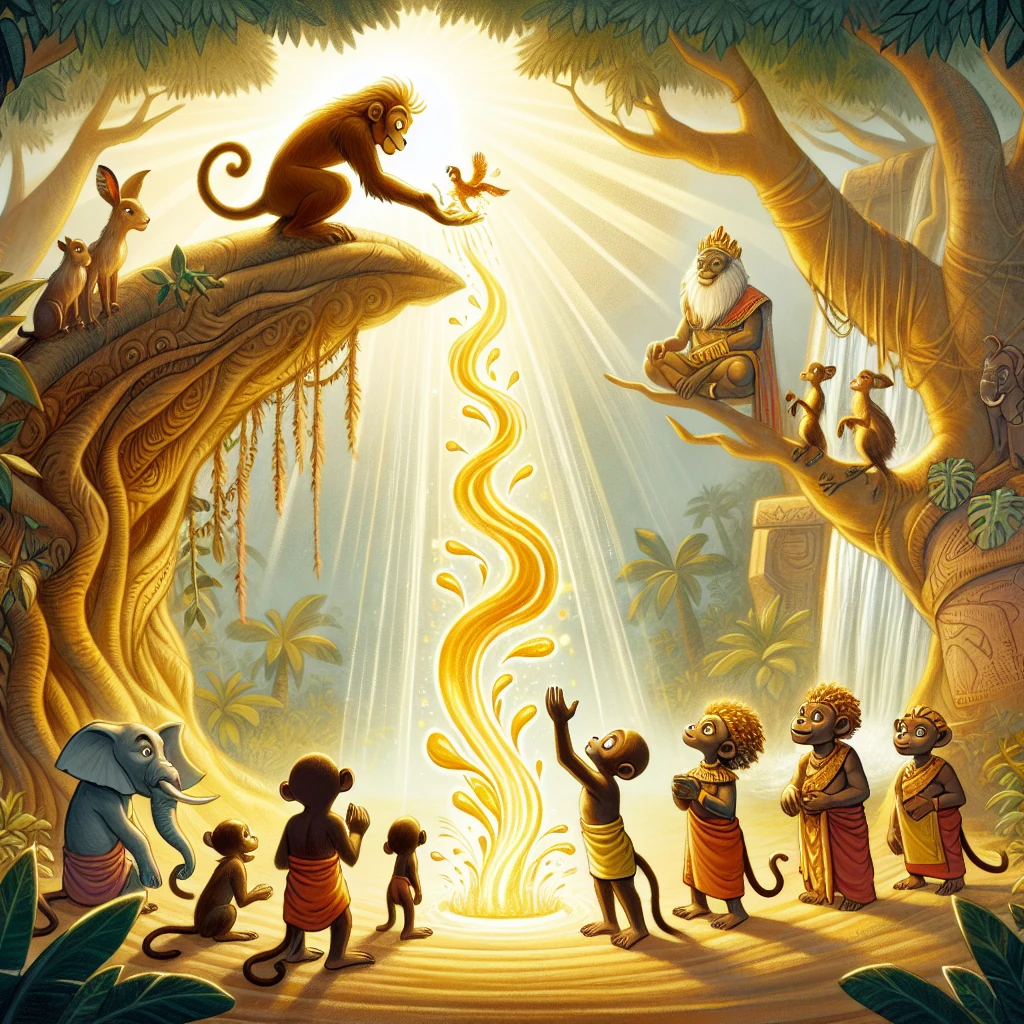 How the Monkey Got His Tail illustration