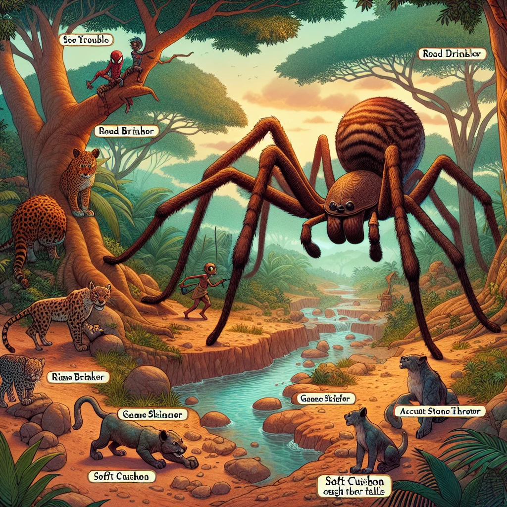 Anansi's children working together to rescue their father using their unique abilities