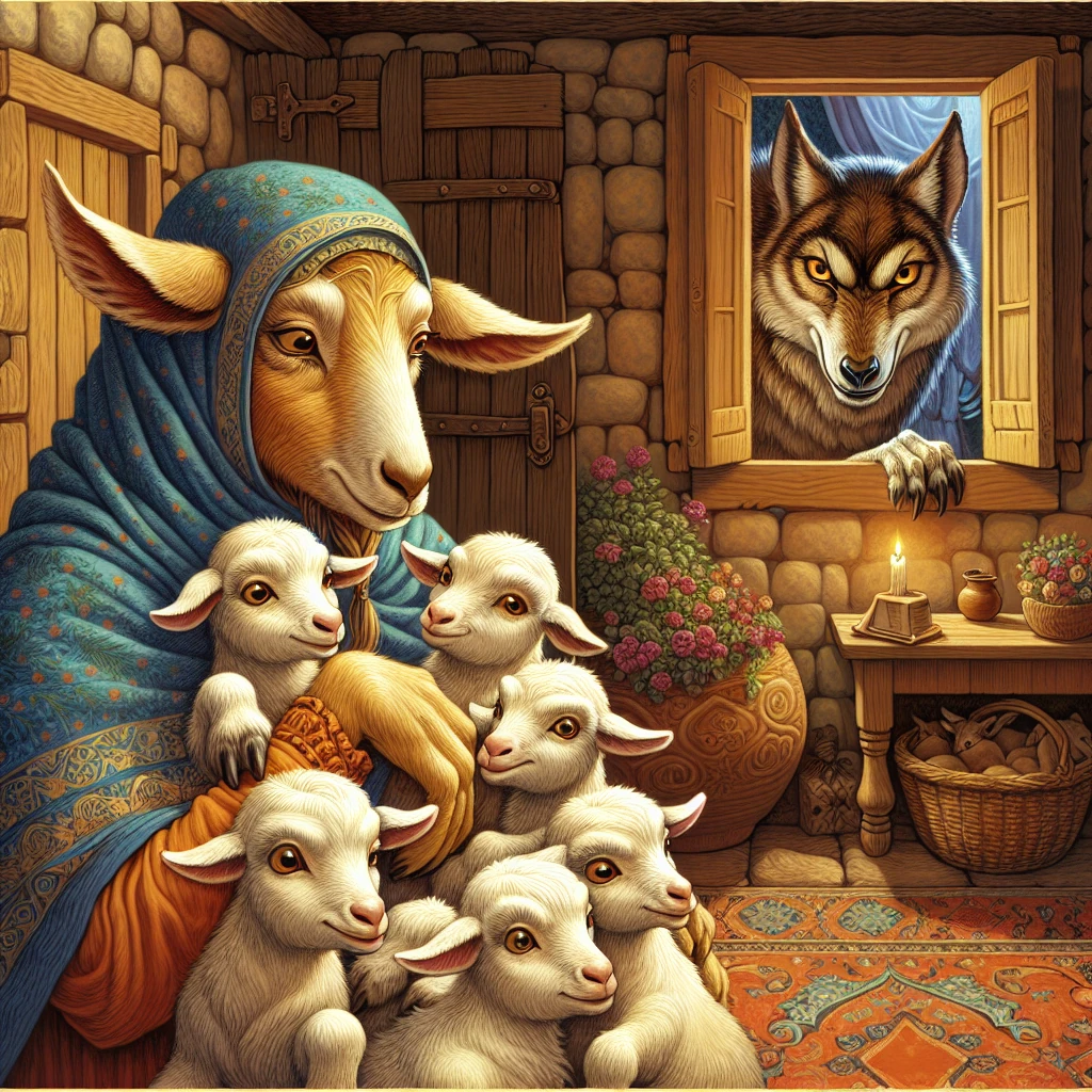 Illustration: The Wolf and the Seven Young Kids