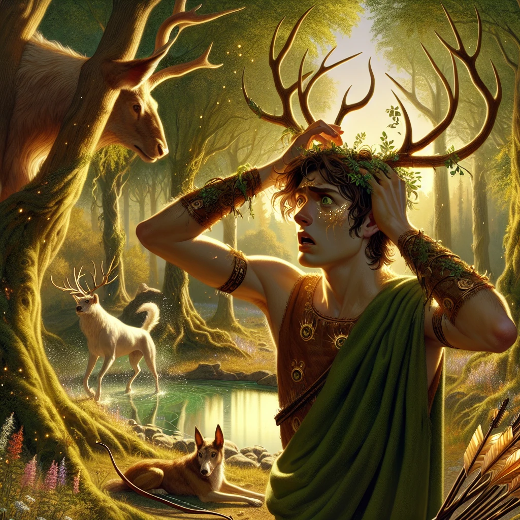 Actaeon transformed into a stag