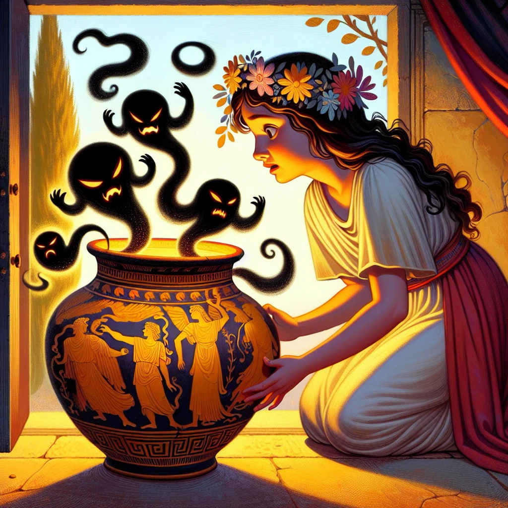 Pandora opening the mysterious jar