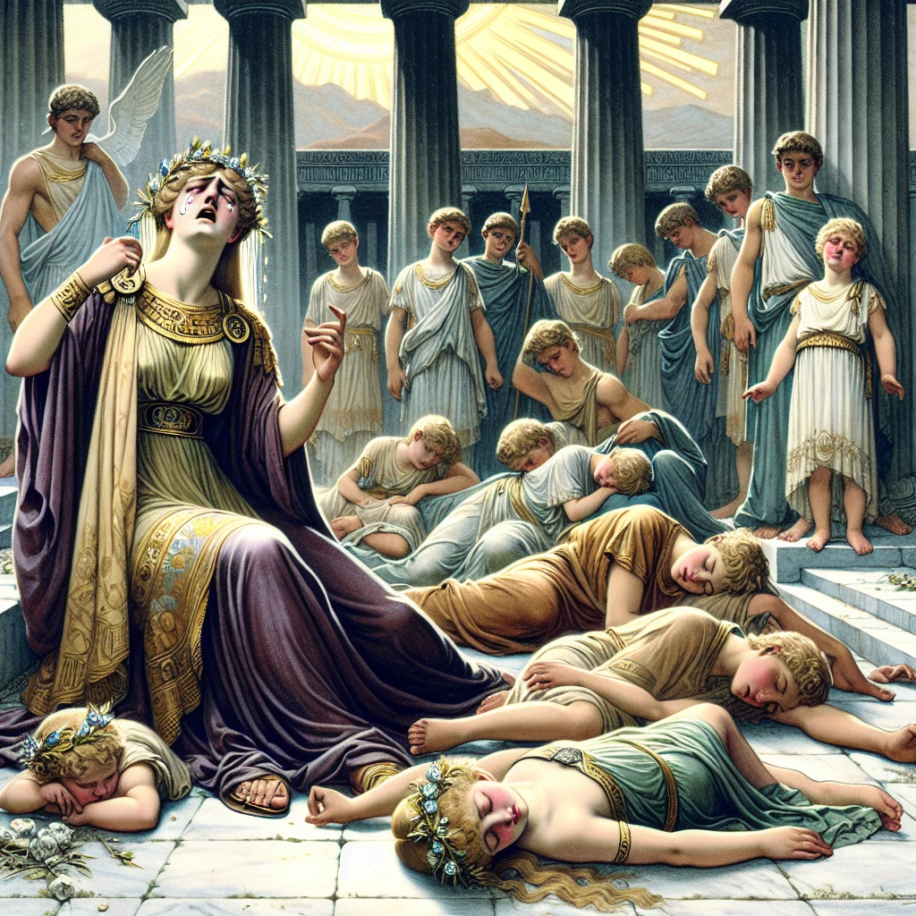 Queen Niobe mourning her children