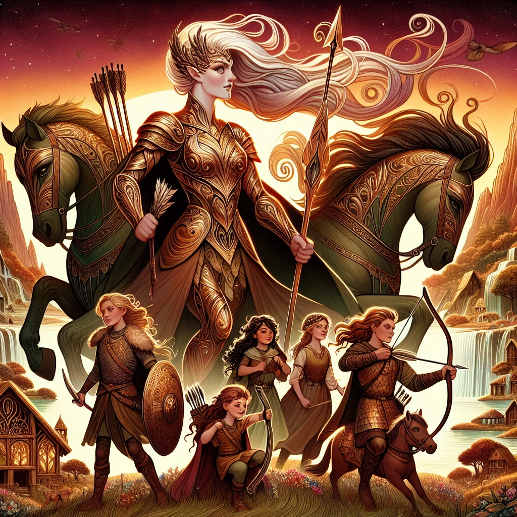 Amazon warriors in their kingdom